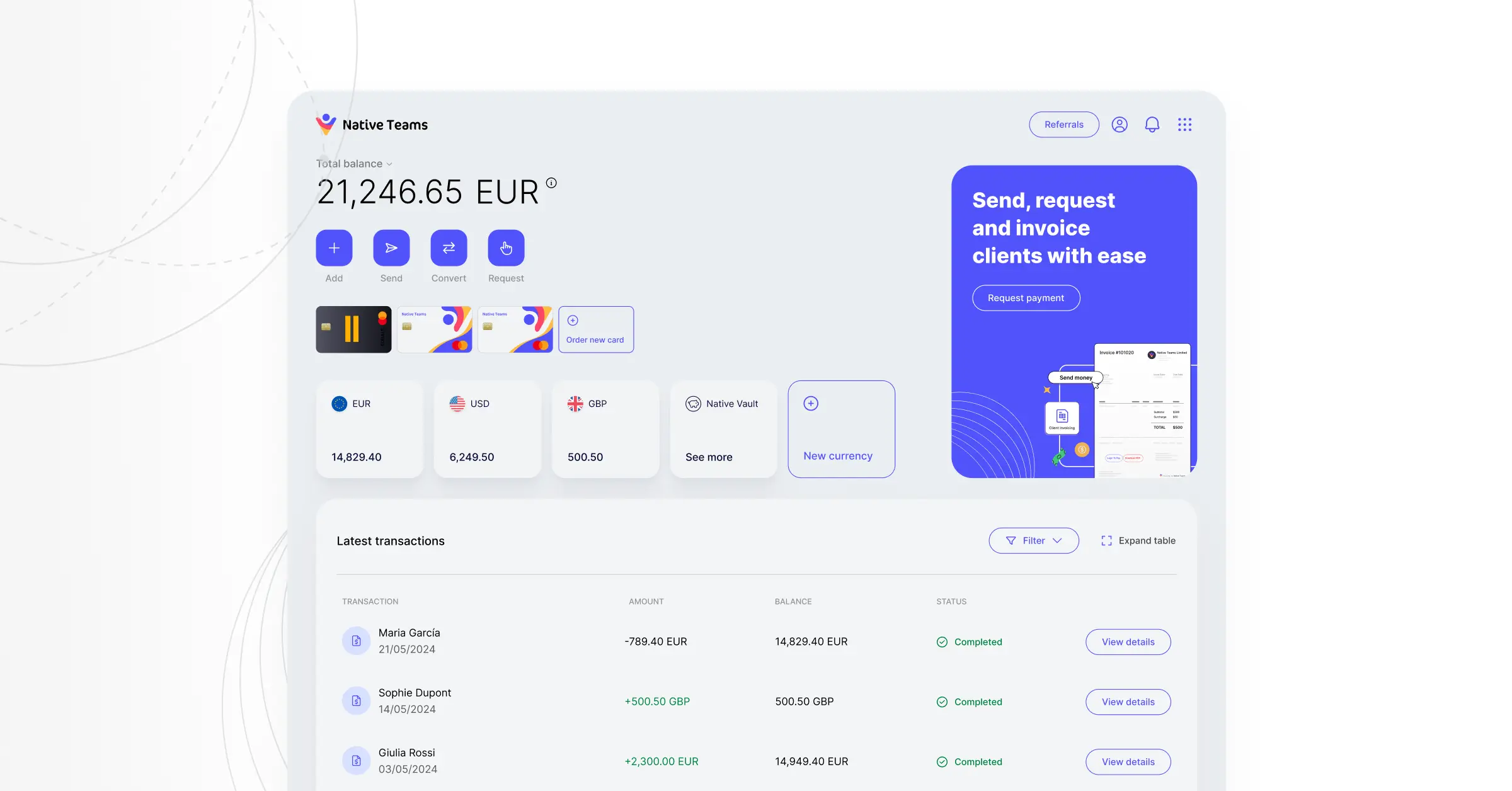 Native Teams old dashboard