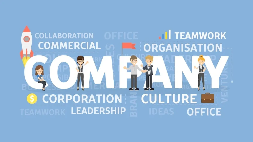 Company concept illustration Idea of corporation organisation and teamwork