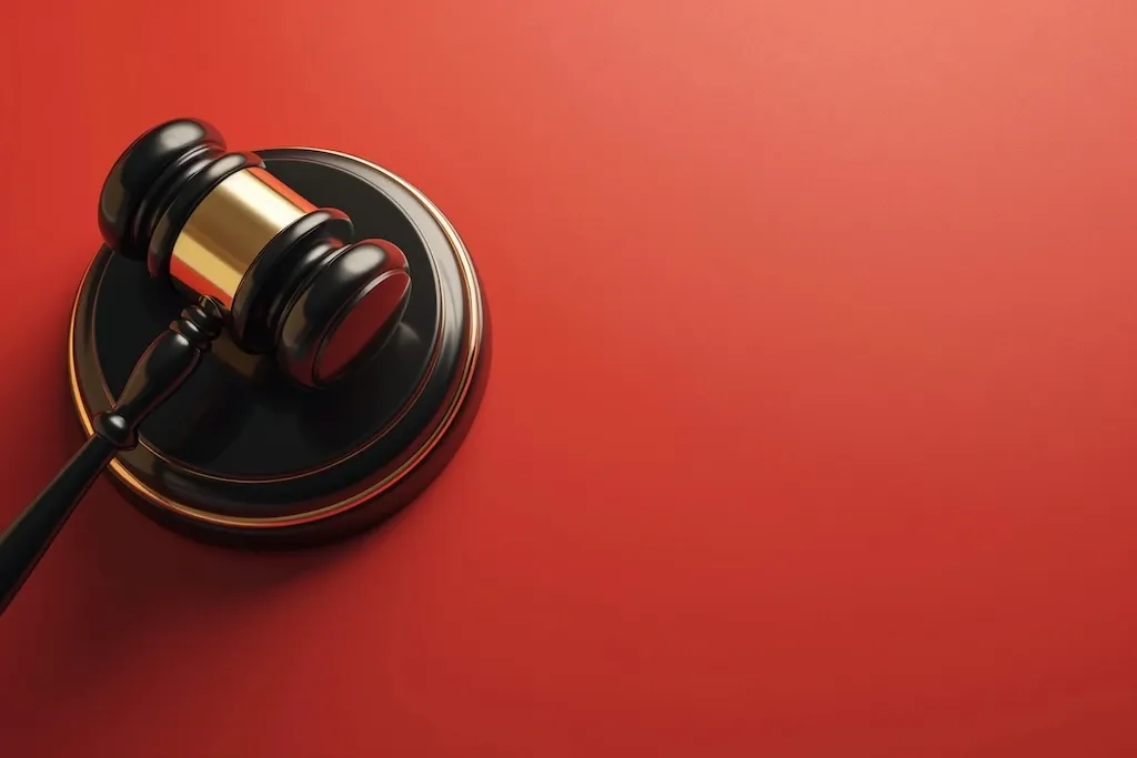 View of 3d justice gavel