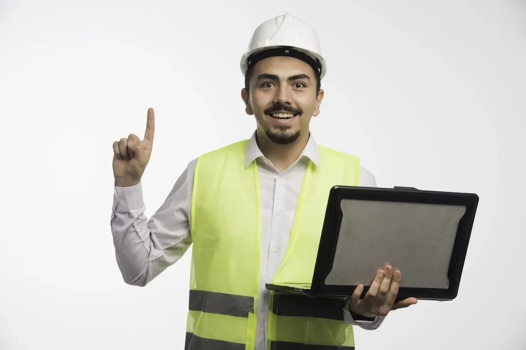 A happy construction worker