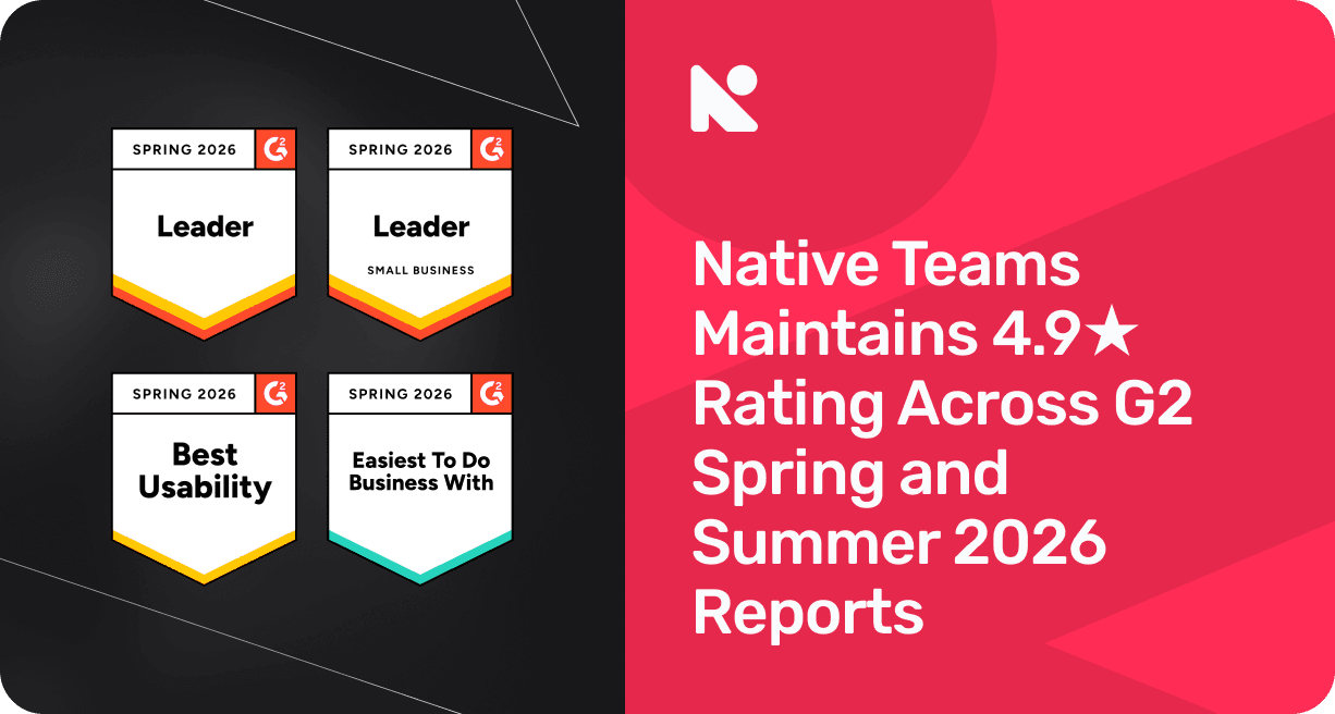 Native Teams Maintains 4.9★ Rating Across G2 Spring and Summer 2026 Reports banner image
