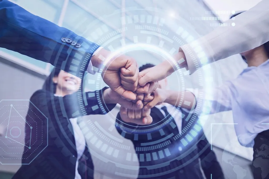 Business concept with team close up