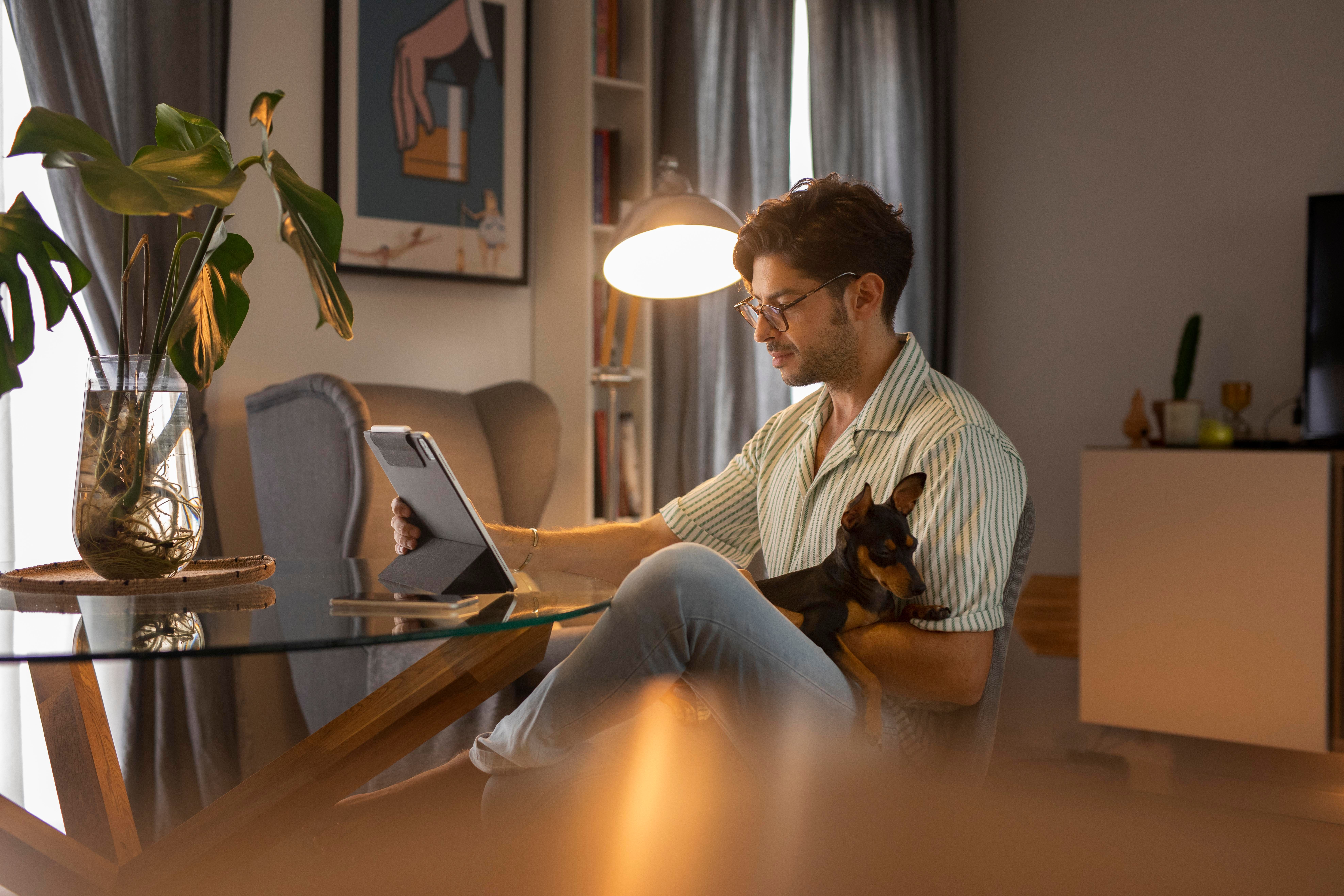 A person working from home