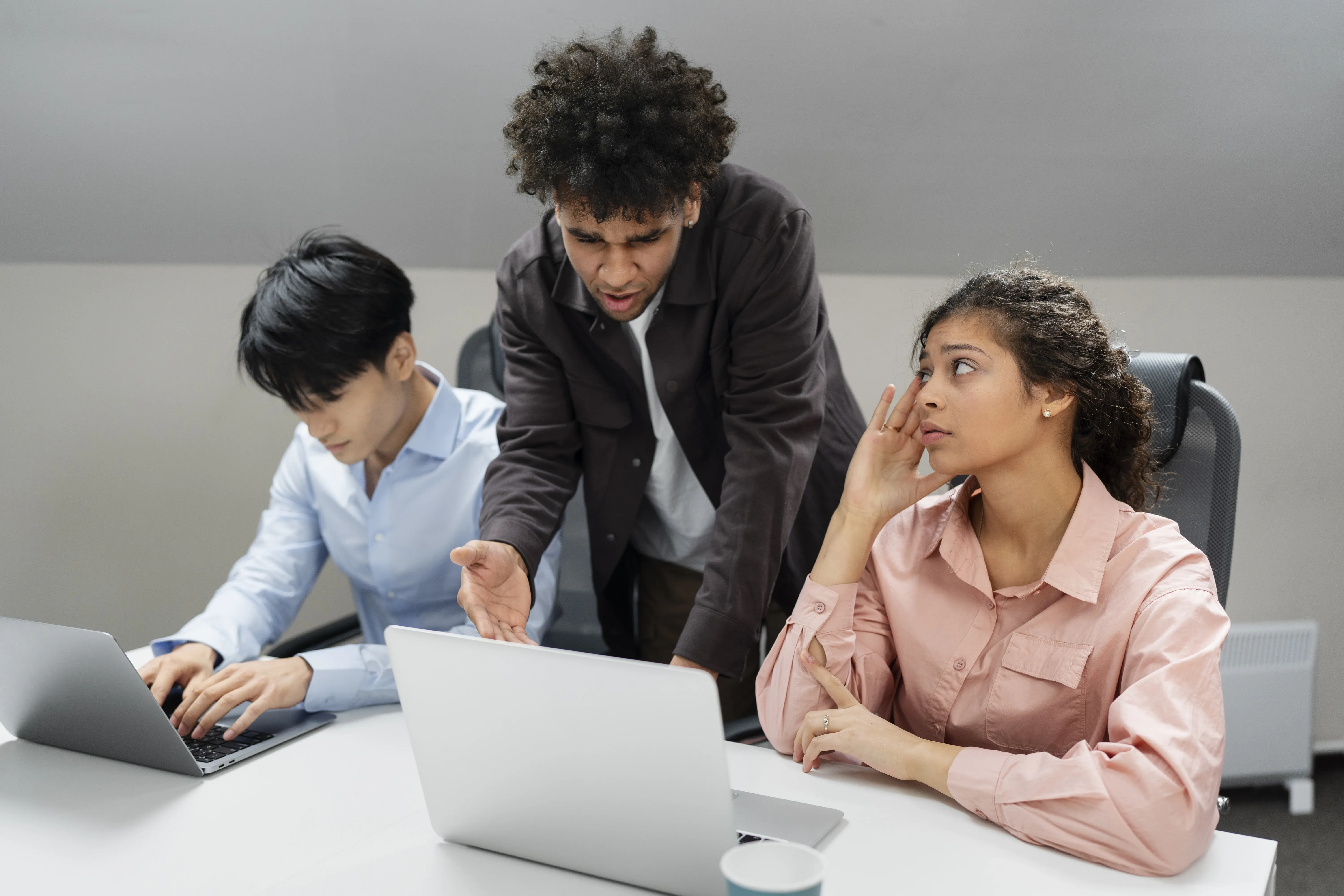 3 stressed employees